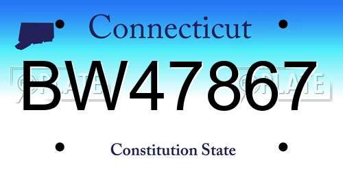BW47867 Connecticut License Plate