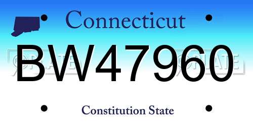 BW47960 Connecticut License Plate