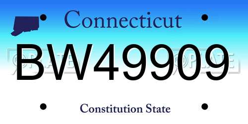 BW49909 Connecticut License Plate