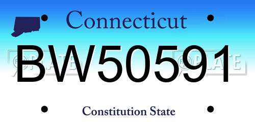 BW50591 Connecticut License Plate