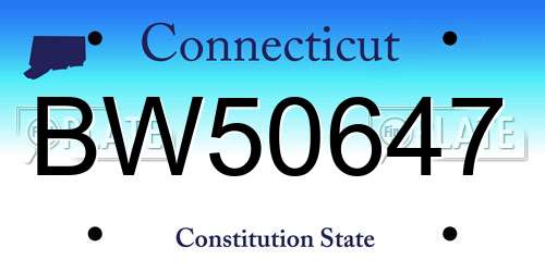 BW50647 Connecticut License Plate