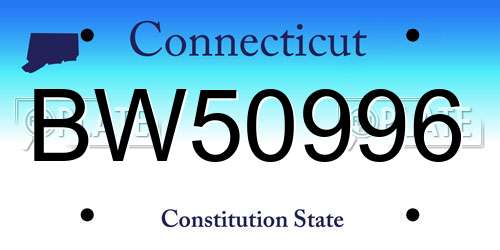 BW50996 Connecticut License Plate