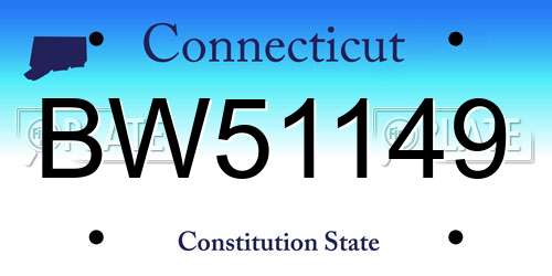BW51149 Connecticut License Plate