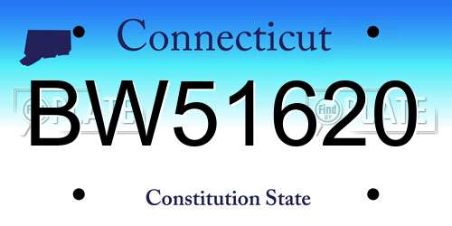 BW51620 Connecticut License Plate
