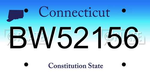 BW52156 Connecticut License Plate