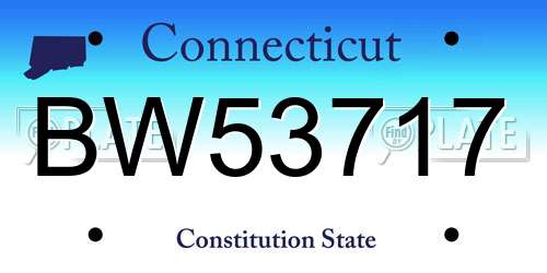 BW53717 Connecticut License Plate