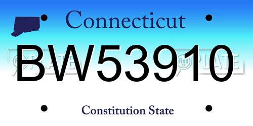 BW53910 Connecticut License Plate