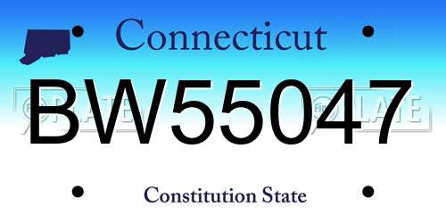 BW55047 Connecticut License Plate