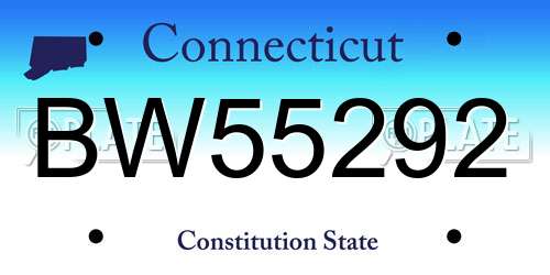 BW55292 Connecticut License Plate
