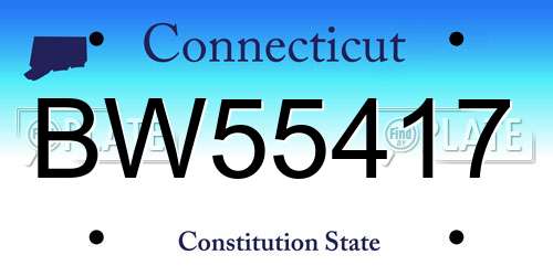 BW55417 Connecticut License Plate