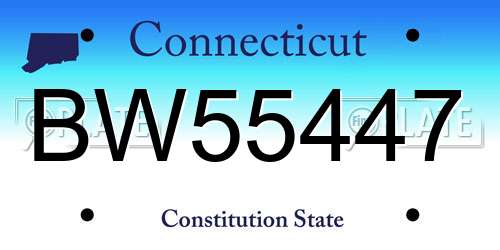 BW55447 Connecticut License Plate