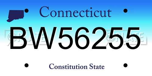 BW56255 Connecticut License Plate
