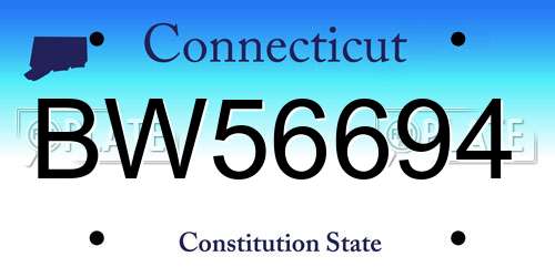 BW56694 Connecticut License Plate