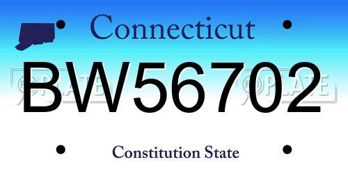 BW56702 Connecticut License Plate