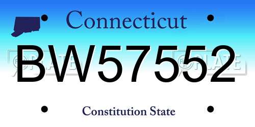 BW57552 Connecticut License Plate