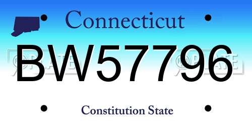 BW57796 Connecticut License Plate