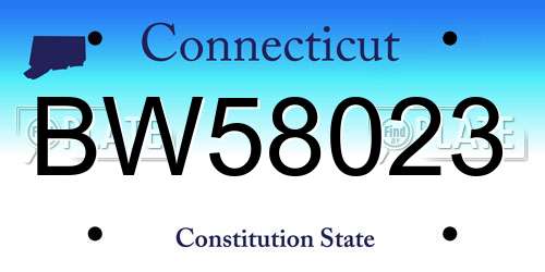 BW58023 Connecticut License Plate