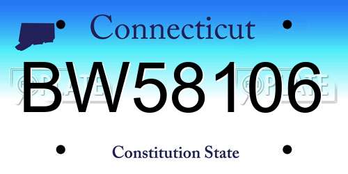 BW58106 Connecticut License Plate