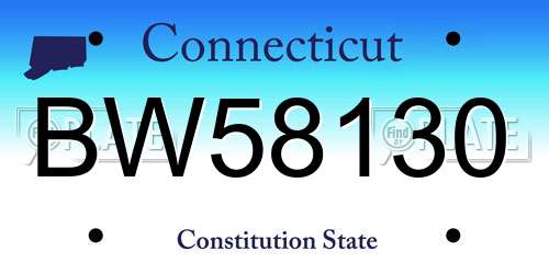 BW58130 Connecticut License Plate