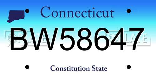 BW58647 Connecticut License Plate