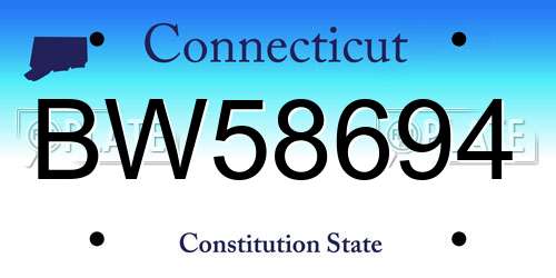 BW58694 Connecticut License Plate