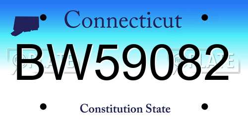 BW59082 Connecticut License Plate
