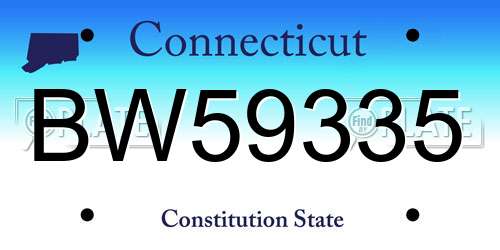 BW59335 Connecticut License Plate