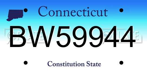 BW59944 Connecticut License Plate