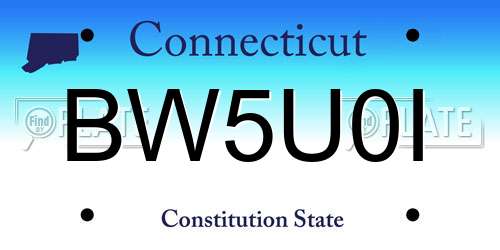 BW5U0I Connecticut License Plate