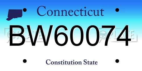 BW60074 Connecticut License Plate