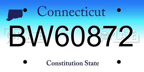 BW60872 Connecticut License Plate