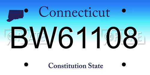 BW61108 Connecticut License Plate