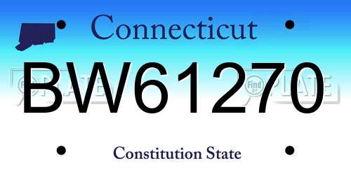 BW61270 Connecticut License Plate