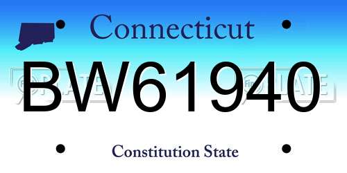 BW61940 Connecticut License Plate