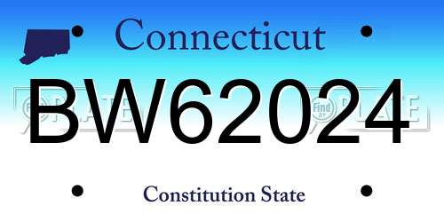 BW62024 Connecticut License Plate