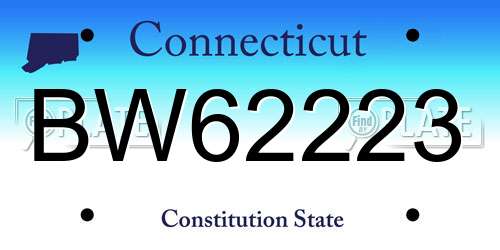 BW62223 Connecticut License Plate
