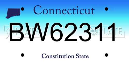 BW62311 Connecticut License Plate
