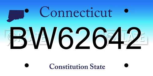 BW62642 Connecticut License Plate