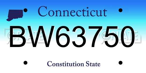 BW63750 Connecticut License Plate