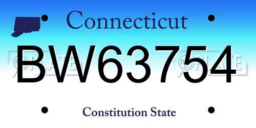BW63754 Connecticut License Plate