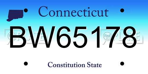 BW65178 Connecticut License Plate