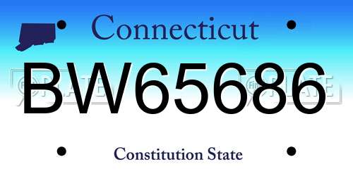 BW65686 Connecticut License Plate