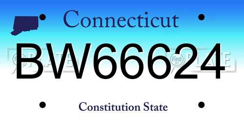 BW66624 Connecticut License Plate