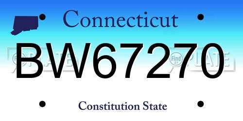 BW67270 Connecticut License Plate