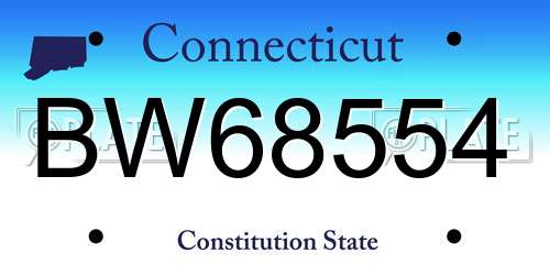BW68554 Connecticut License Plate