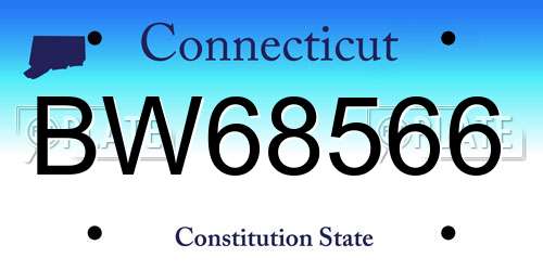 BW68566 Connecticut License Plate