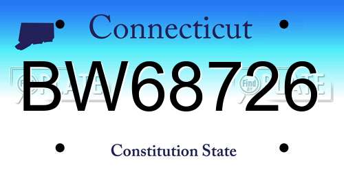 BW68726 Connecticut License Plate