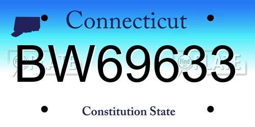BW69633 Connecticut License Plate