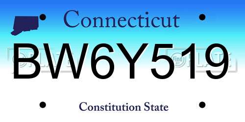 BW6Y519 Connecticut License Plate