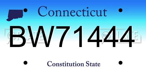 BW71444 Connecticut License Plate